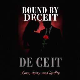 A captivating book cover for a Wattpad novel titled "BOUND BY DECEIT"