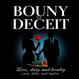 A captivating book cover for a Wattpad novel titled "BOUND BY DECEIT"