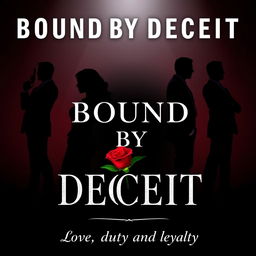 A captivating book cover for a Wattpad novel titled "BOUND BY DECEIT"