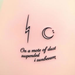 A tattoo design featuring a simple, thin, and clean lightning bolt inspired by the one from Harry Potter
