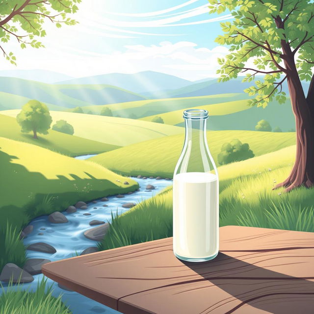 An inspiring and peaceful illustration for an eBook cover and back cover, themed around the phrase 'pure spiritual milk