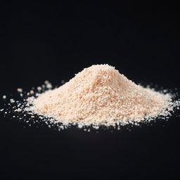 A close-up view of a mound of pink salt powder, finely ground with tiny crystals that are not individually visible, showcasing a gradient of red, pink, and white hues