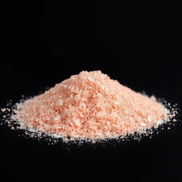 A mound of very fine salt powder on the ground, with crystals that are so small they are invisible to the naked eye