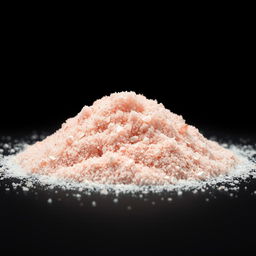 A mound of very fine salt powder on the ground, with crystals that are so small they are invisible to the naked eye