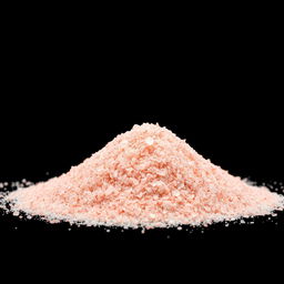 A mound of very fine salt powder on the ground, with crystals that are so small they are invisible to the naked eye