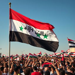 A vibrant and powerful image capturing the flag of the Syrian revolution with the text 'La ilaha illallah' (There is no god but Allah) prominently featured