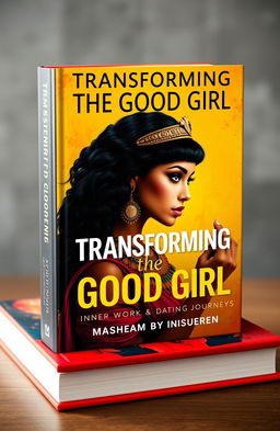A vibrant and captivating book cover design for a non-fiction personal development book titled 'Transforming the Good Girl: Inner Work & Dating Journeys'