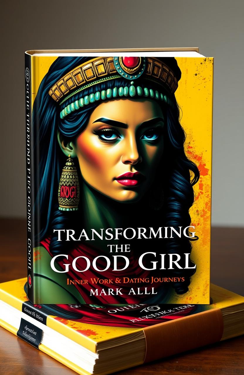 A vibrant and captivating book cover design for a non-fiction personal development book titled 'Transforming the Good Girl: Inner Work & Dating Journeys'
