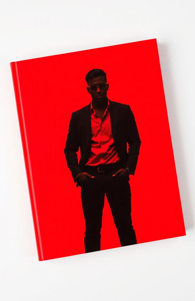 A striking red cover featuring a silhouette of a black male figure positioned centrally