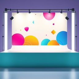 A vibrant and visually appealing backdrop designed for a product advertisement, featuring a bright and engaging setting