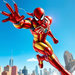A unique superhero character that combines elements of Spider-Man and Iron Man