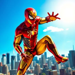 A unique superhero character that combines elements of Spider-Man and Iron Man