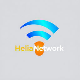 A modern and sleek WiFi logo design featuring the name 'HeliaNetwork' integrated into the logo