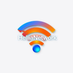 A modern and sleek WiFi logo design featuring the name 'HeliaNetwork' integrated into the logo