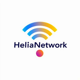 A modern and sleek WiFi logo design featuring the name 'HeliaNetwork' integrated into the logo