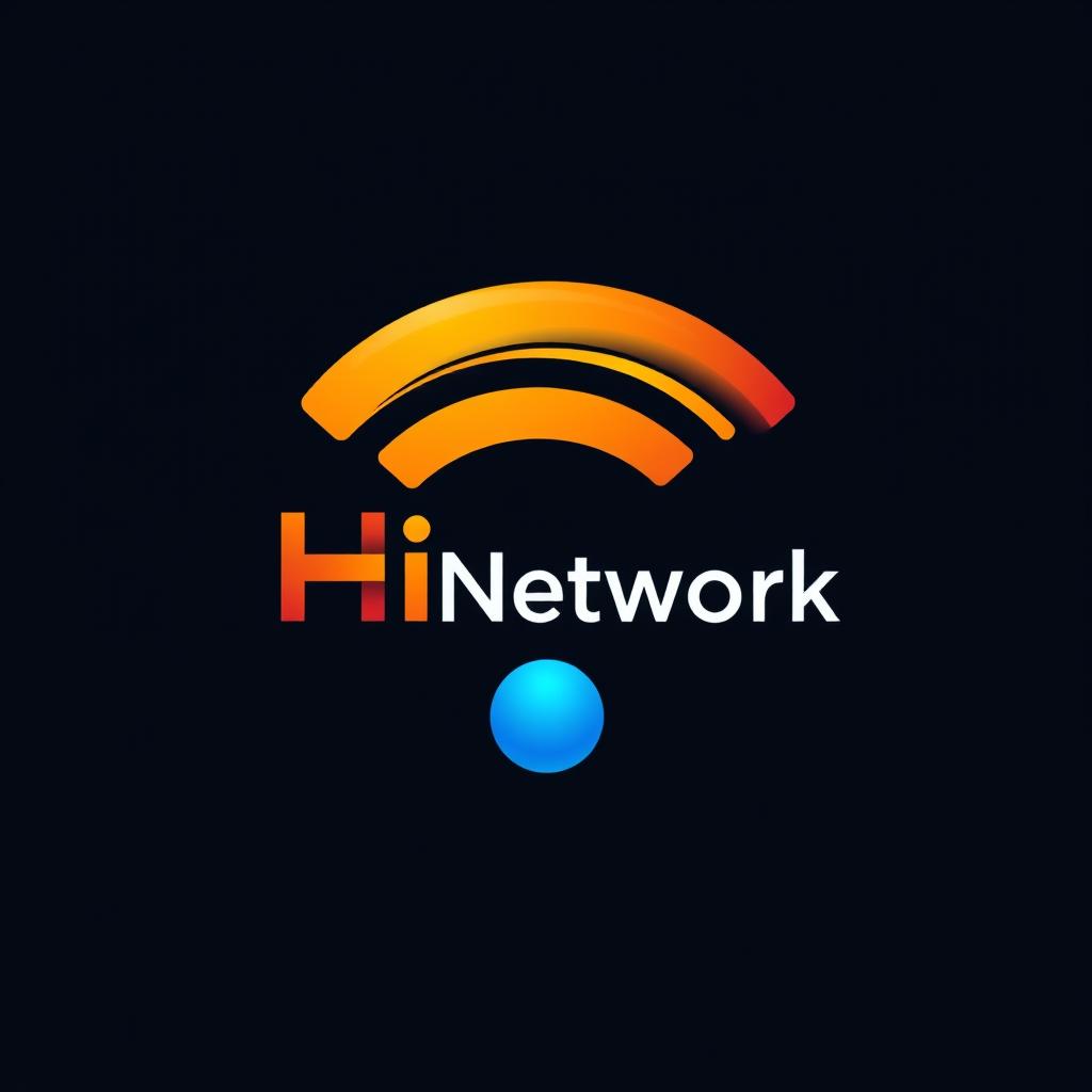 A modern and sleek WiFi logo design featuring the name 'HeliaNetwork' integrated into the logo