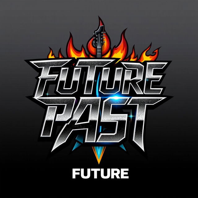 A bold, edgy logo for a hard rock band named 'Future Past'