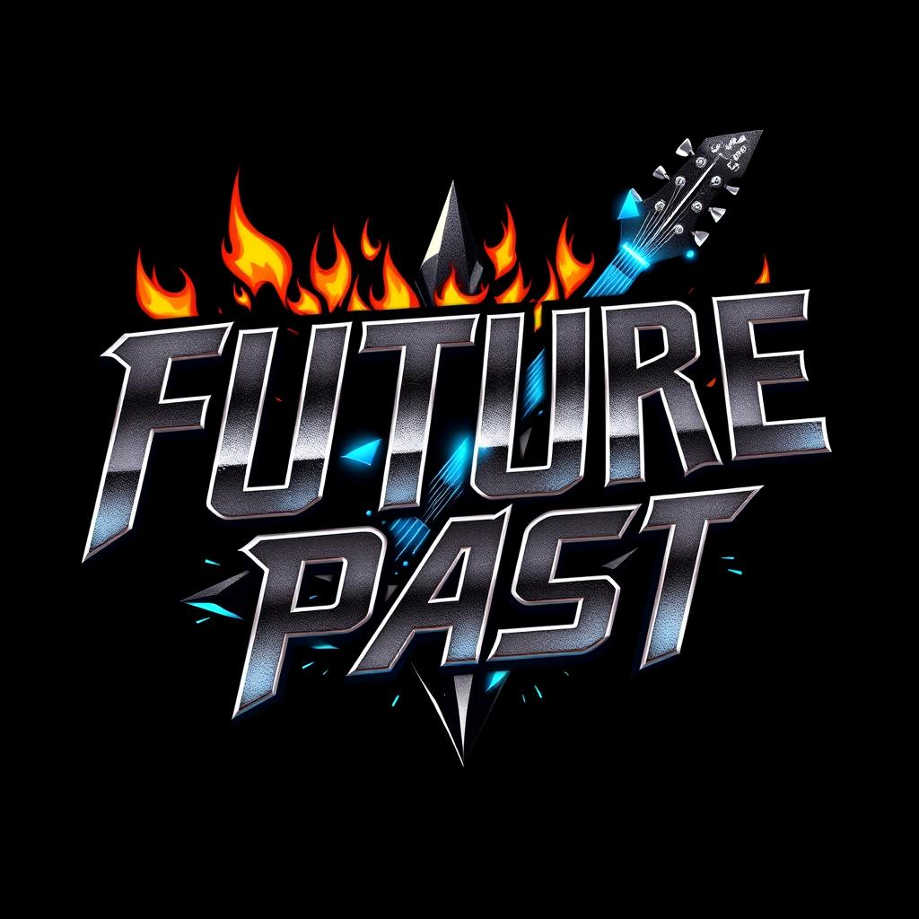 A bold, edgy logo for a hard rock band named 'Future Past'