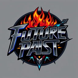 A bold, edgy logo for a hard rock band named 'Future Past'