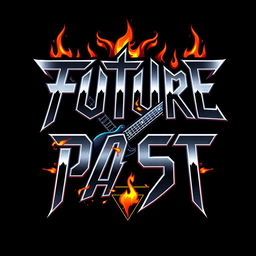 A bold, edgy logo for a hard rock band named 'Future Past'