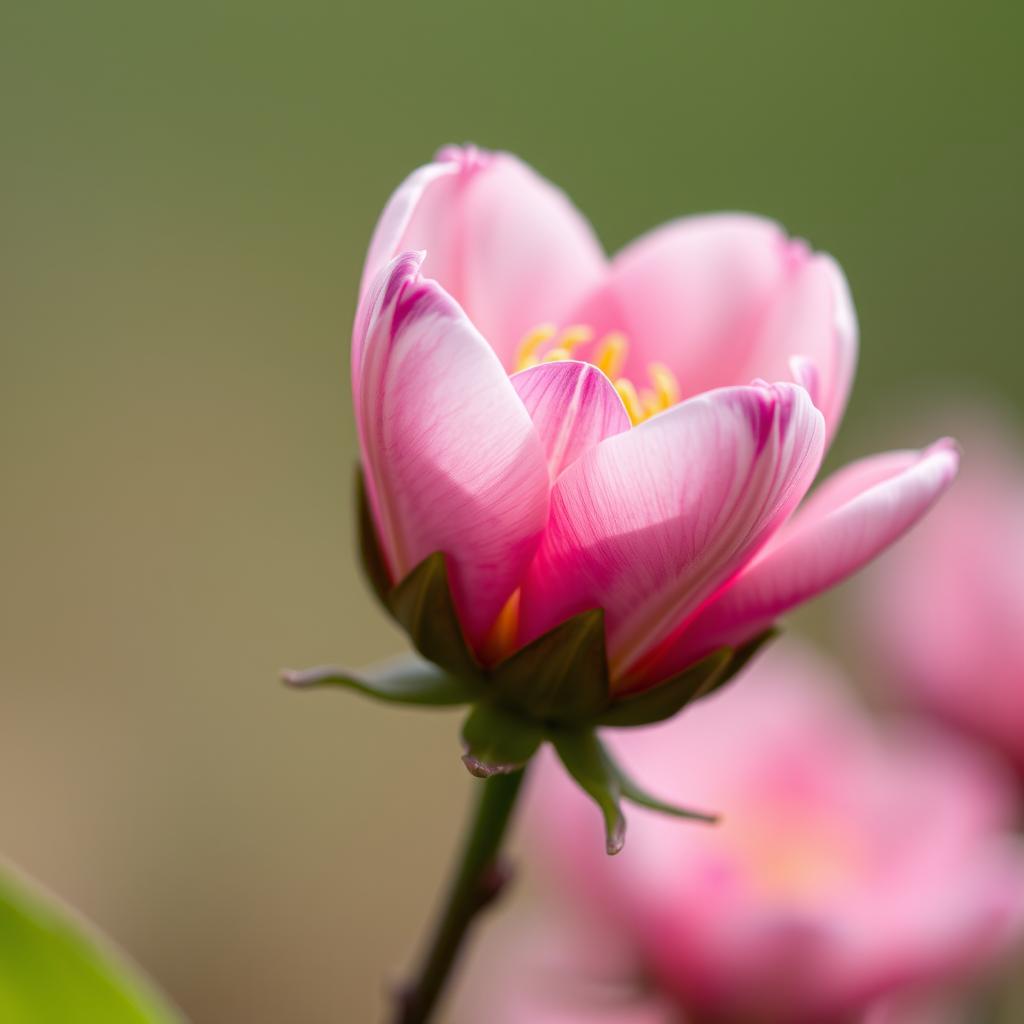 A close-up photograph of a beautifully blossomed flower, showcasing its delicate petals and vibrant colors