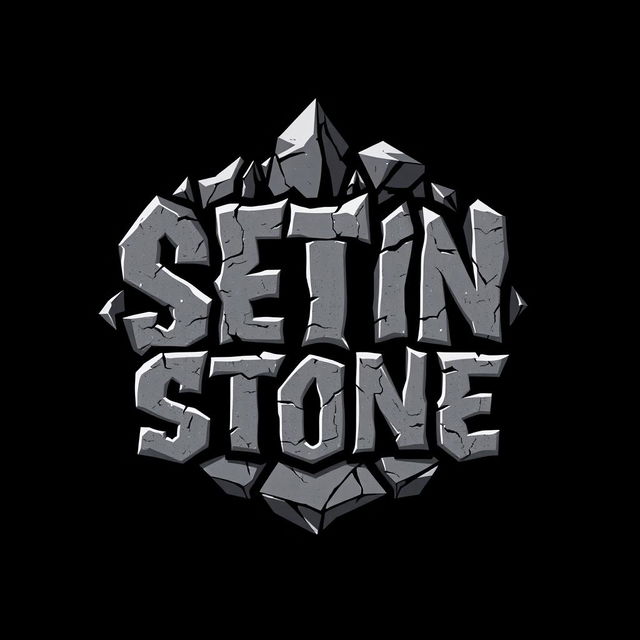 A bold and dynamic logo design for a hard rock band named 'Set in Stone'