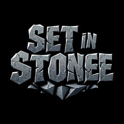 A bold and dynamic logo design for a hard rock band named 'Set in Stone'