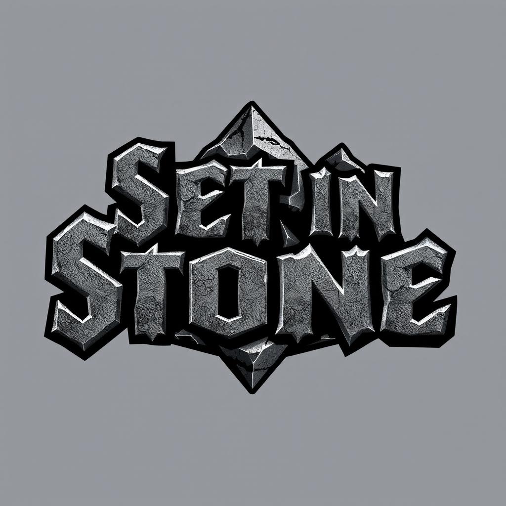 Design a logo for a hard rock band named 'Set in Stone'