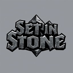 Design a logo for a hard rock band named 'Set in Stone'