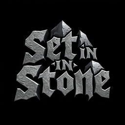 Design a logo for a hard rock band named 'Set in Stone'