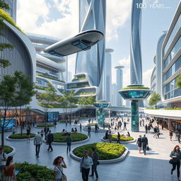 A futuristic vision of Enghelab Square, 100 years in the future