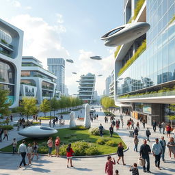 A futuristic vision of Enghelab Square, 100 years in the future