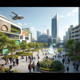 A futuristic vision of Enghelab Square, 100 years in the future