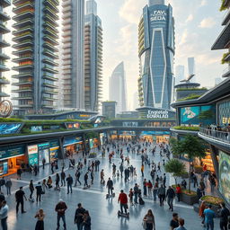 A futuristic vision of Enghelab Square, set 100 years in the future