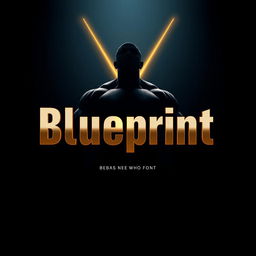 A digital artwork featuring a dark navy-to-black gradient background with a subtle geometric or blueprint texture
