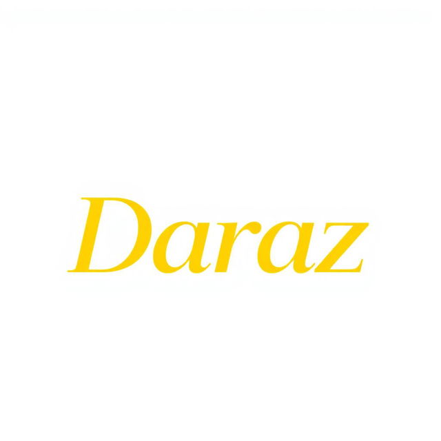 A beautiful logo design featuring the word 'Daraz' in bold, elegant yellow typography