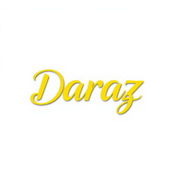 A beautiful logo design featuring the word 'Daraz' in bold, elegant yellow typography