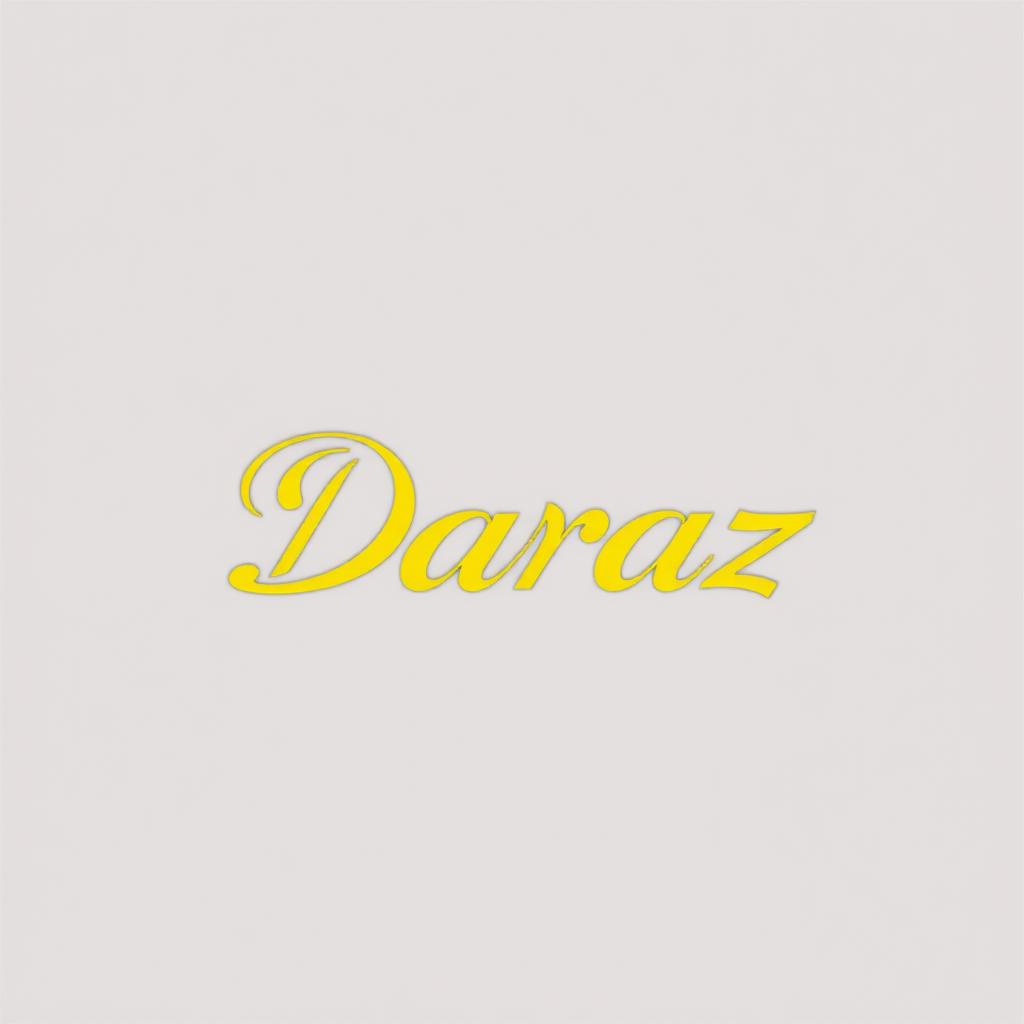 A beautiful logo design featuring the word 'Daraz' in bold, elegant yellow typography