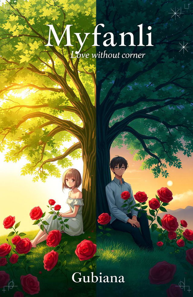 A semi-realistic anime style cover illustration featuring a large, majestic tree at the center