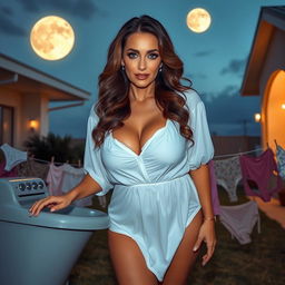 A full-body image of a mature, seductive 45-year-old woman, exuding beauty and sexiness