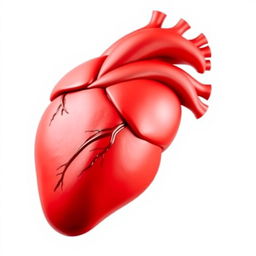 A realistic heart icon, showcasing a detailed anatomical heart design
