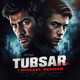 A dramatic movie poster featuring the prominent faces of Luis Tosar and Miguel Herran