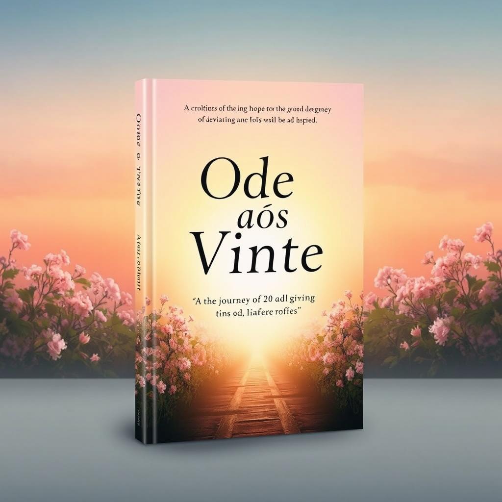 A book cover for 'Ode aos Vinte', exploring the journey of a 20-year-old girl