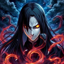 A stunning and incredibly detailed wallpaper featuring Orochimaru from Naruto
