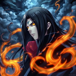 A stunning and incredibly detailed wallpaper featuring Orochimaru from Naruto