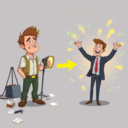 A visually striking YouTube thumbnail illustrating a compelling transformation story