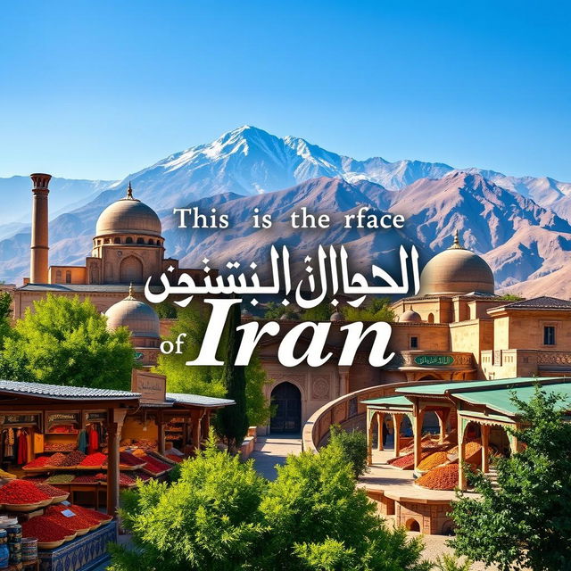 A striking and culturally rich image representing the essence of Iran, showcasing its diverse landscapes and heritage