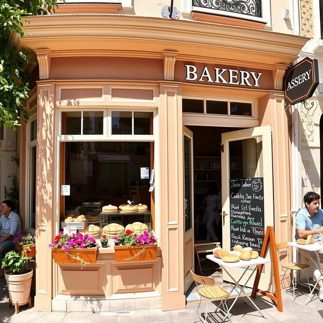 A beautiful bakery named 'Assef Bakery' with an inviting exterior