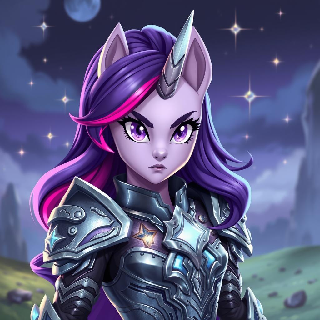 A human form of Twilight Sparkle, depicted as a fierce warrior