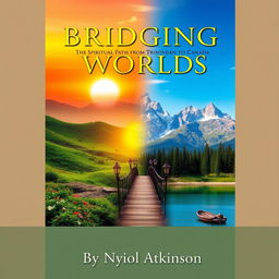 A captivating book cover design titled 'Bridging Worlds: The Spiritual Path from Trinidad to Canada